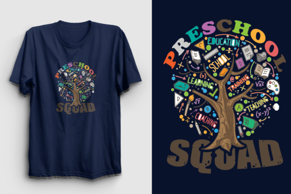 Pre-School Squad T-shirt Design: Graphics & Print Templates