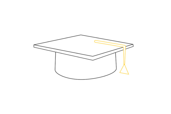 School Academic Hat Color Line Icon-117 Graphics and Icons