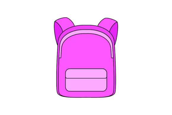 School Backpack Fill Line Icon-133: Graphics & Icons for Digital Sellers