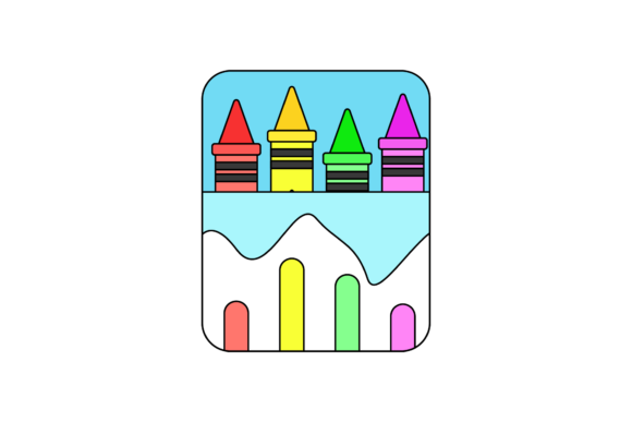 School Crayon Fill Line Icon-15: Graphics & Icons for Real Local Business