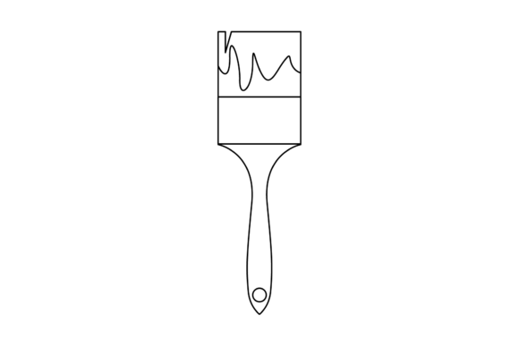 School Paint Brush Line Icon-142
