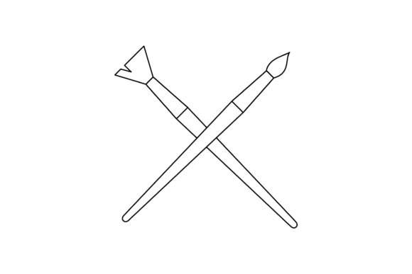 School Paint Brush Line Icon-144 Graphics and Icons