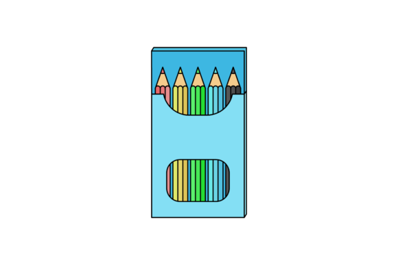 School Pencil Color Fill Line Icon-90 Graphics and Icons