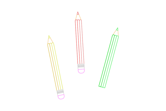 School Pencil Color Line Icon-116: Graphics and Icons for Creative Projects