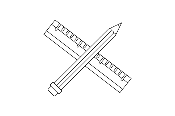 School Pencil Ruler Line Icon-140