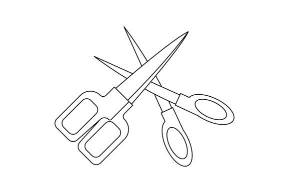 School Scissor Line Icon-144: Graphics and Icons for Creative Design