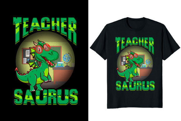 Teacher Saurus T-shirt Design: Graphics for Creative Projects