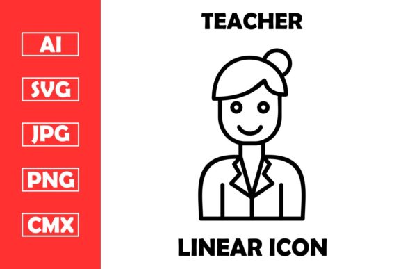 Teacher Vector Line Icon Design for Graphics and Icons